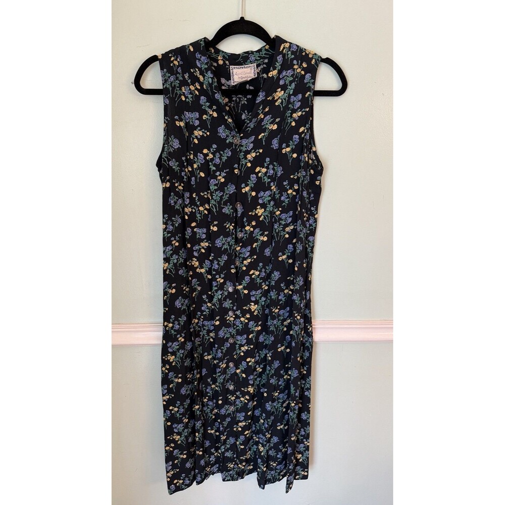 April Cornell For Cornell Trading Sz. M Maxi Dress Jacobean Floral Prairie